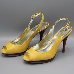 Style & Co Yellow Peep Slingback Heel - 7M